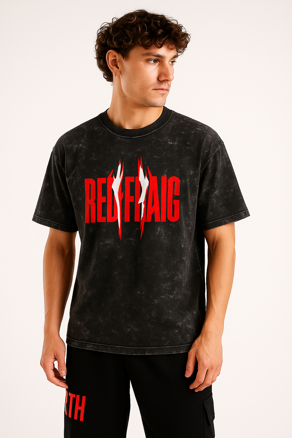Red Fang acid wash Oversized Tee