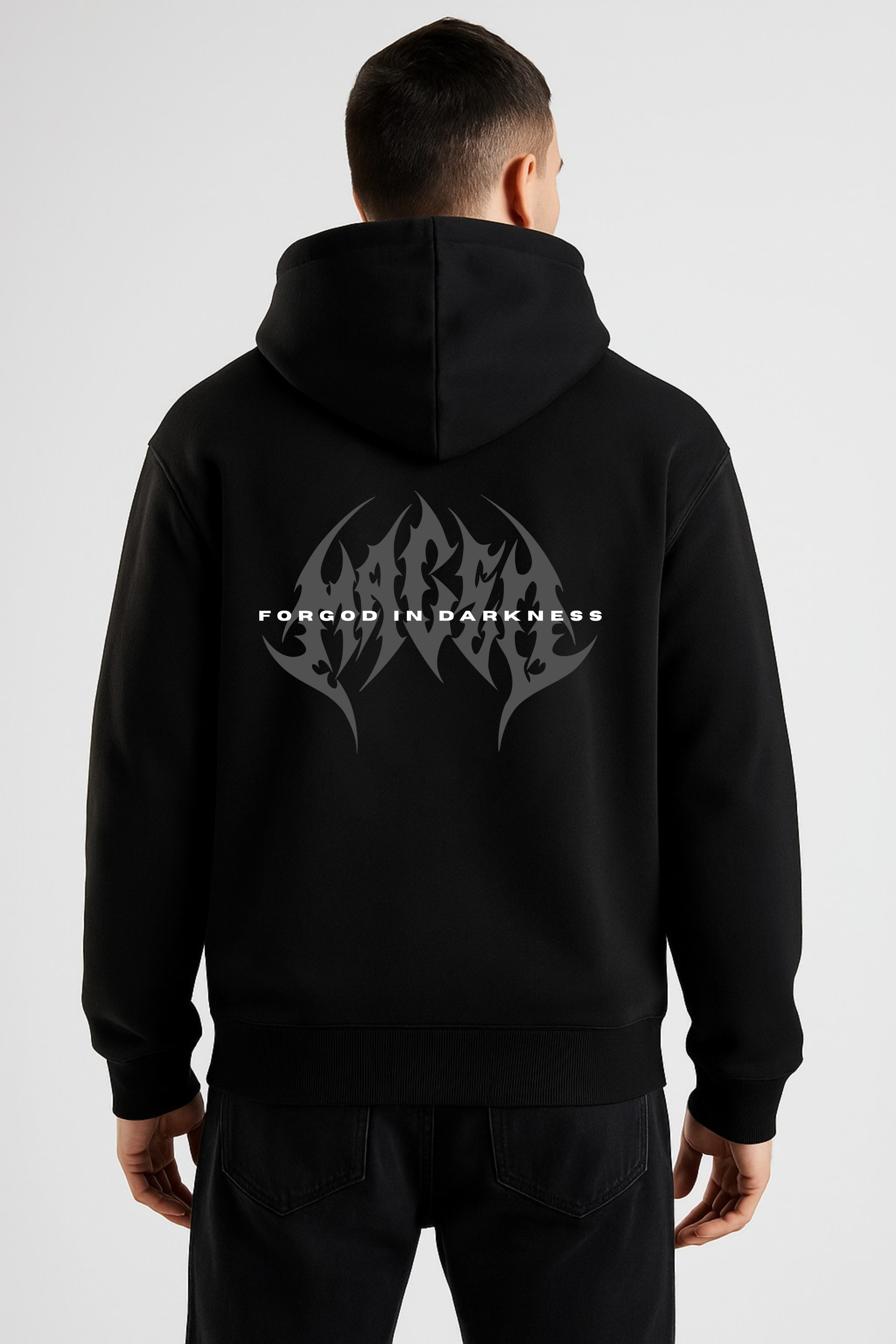 Darkness Oversized Black Hoodie