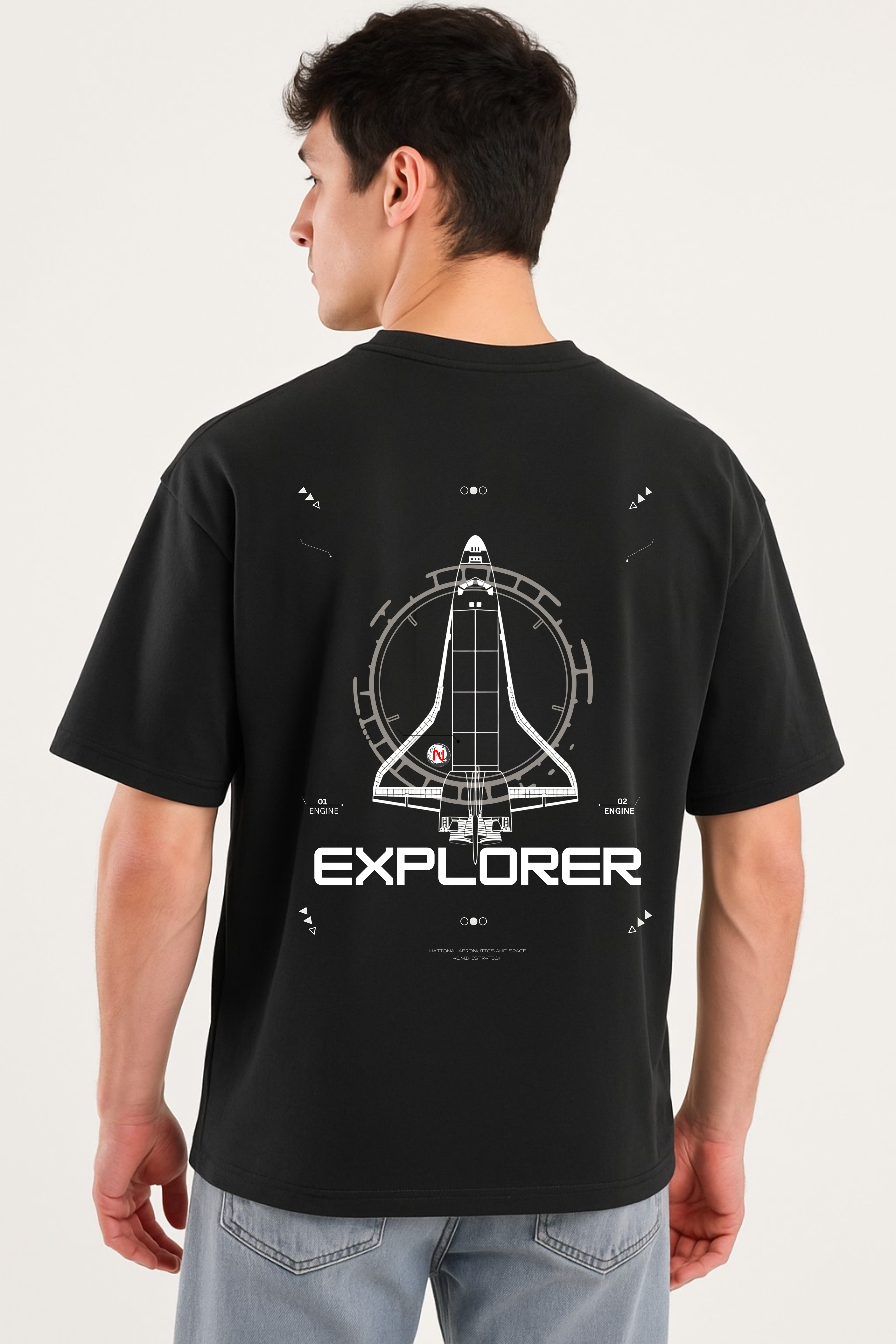 Nasa black Oversized  T-Shirt