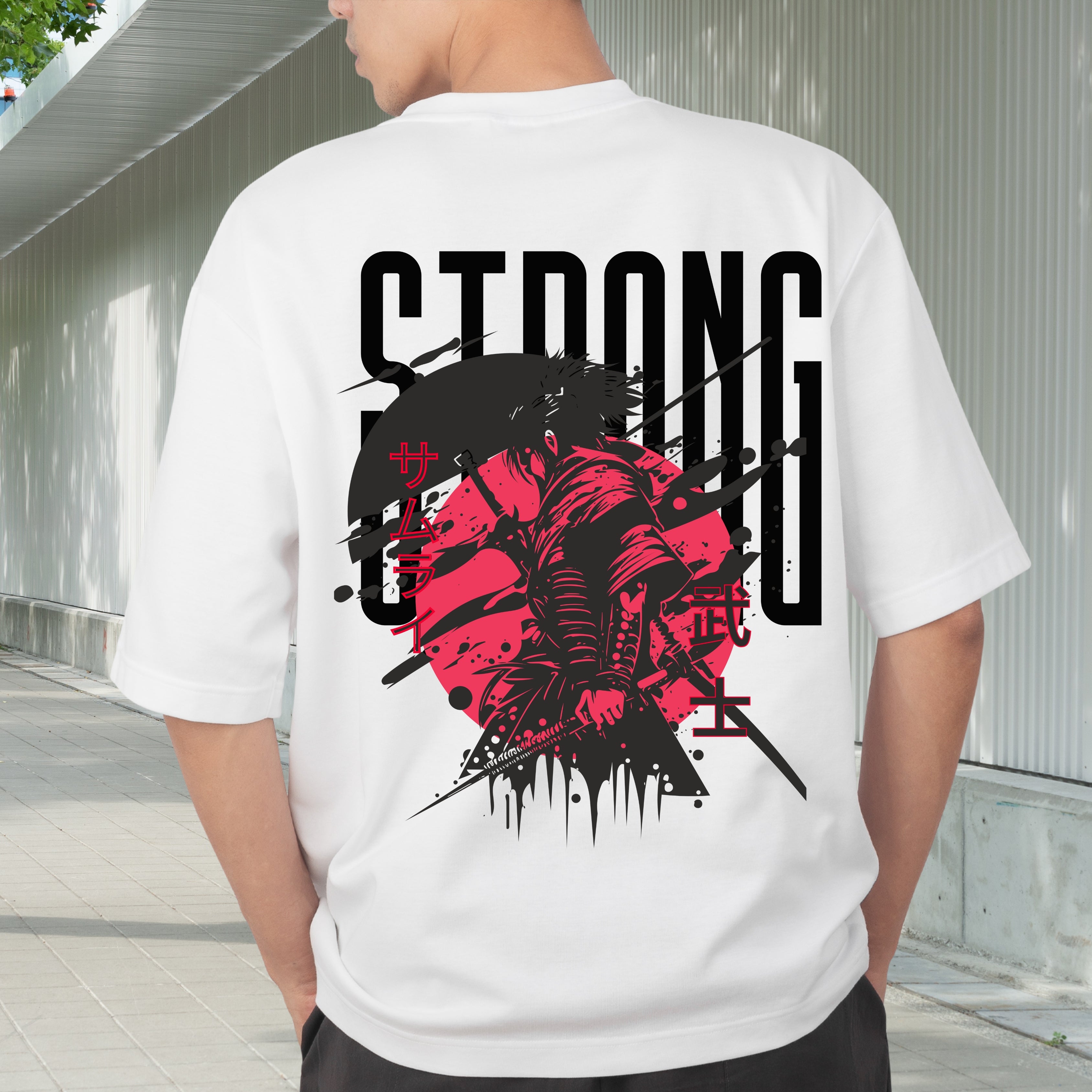 Samurai White oversize T Shirt