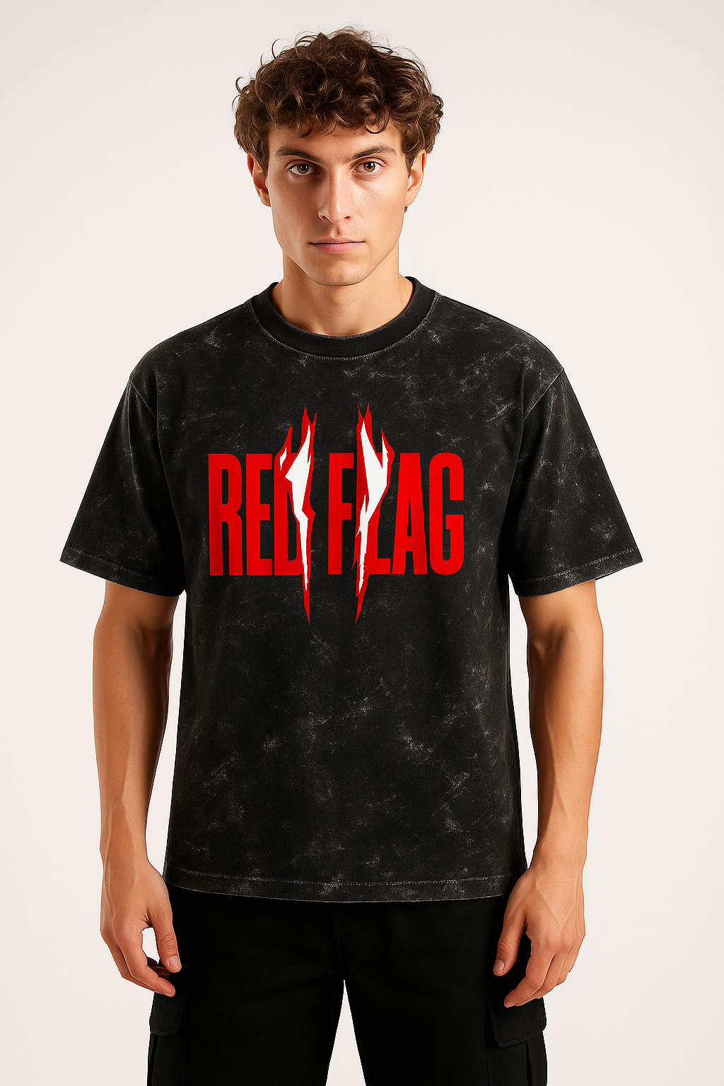 Red Fang acid wash Oversized Tee