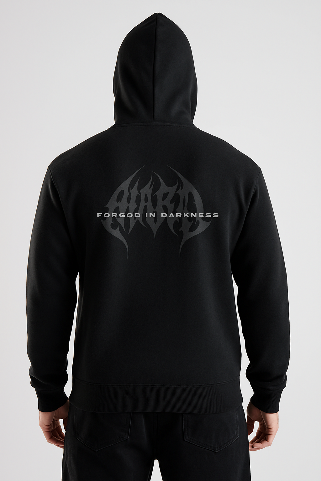 Darkness Oversized Black Hoodie