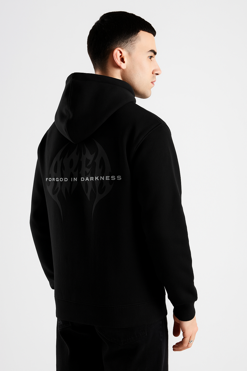 Darkness Oversized Black Hoodie