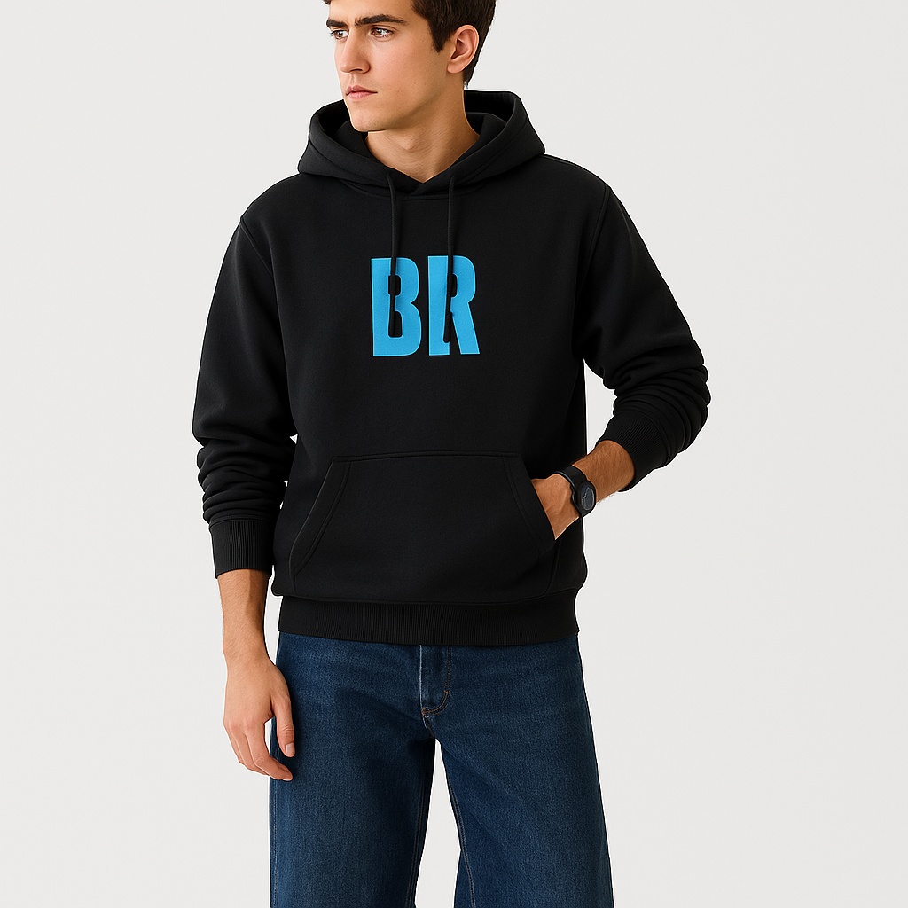 Electric Spine Black Hoodie