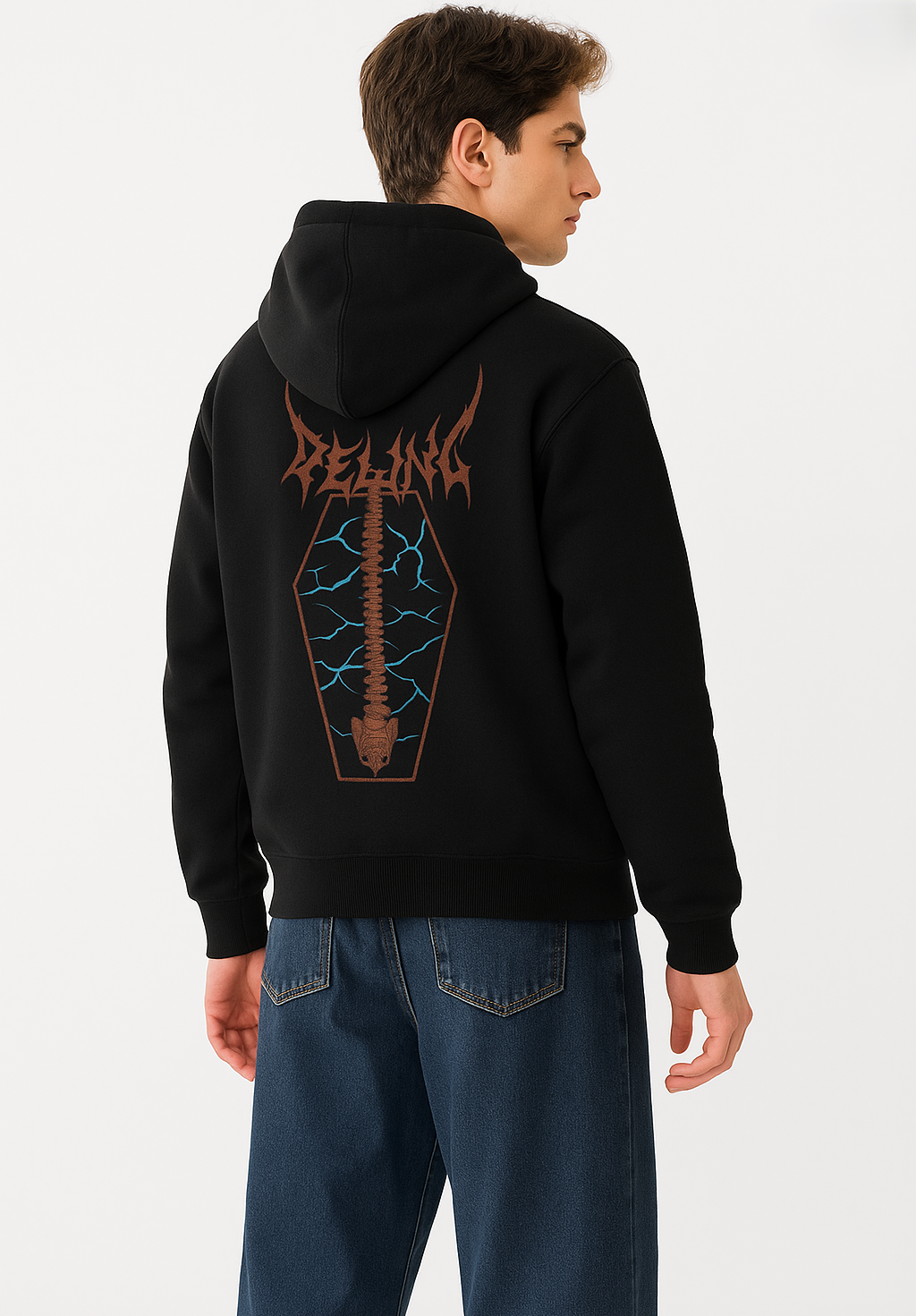 Electric Spine Black Hoodie