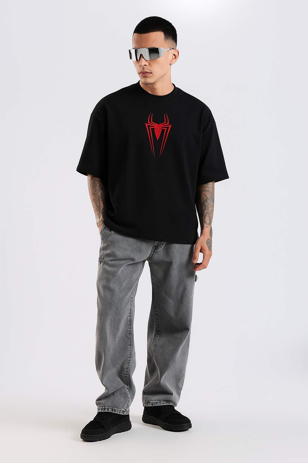 spider black t shirt