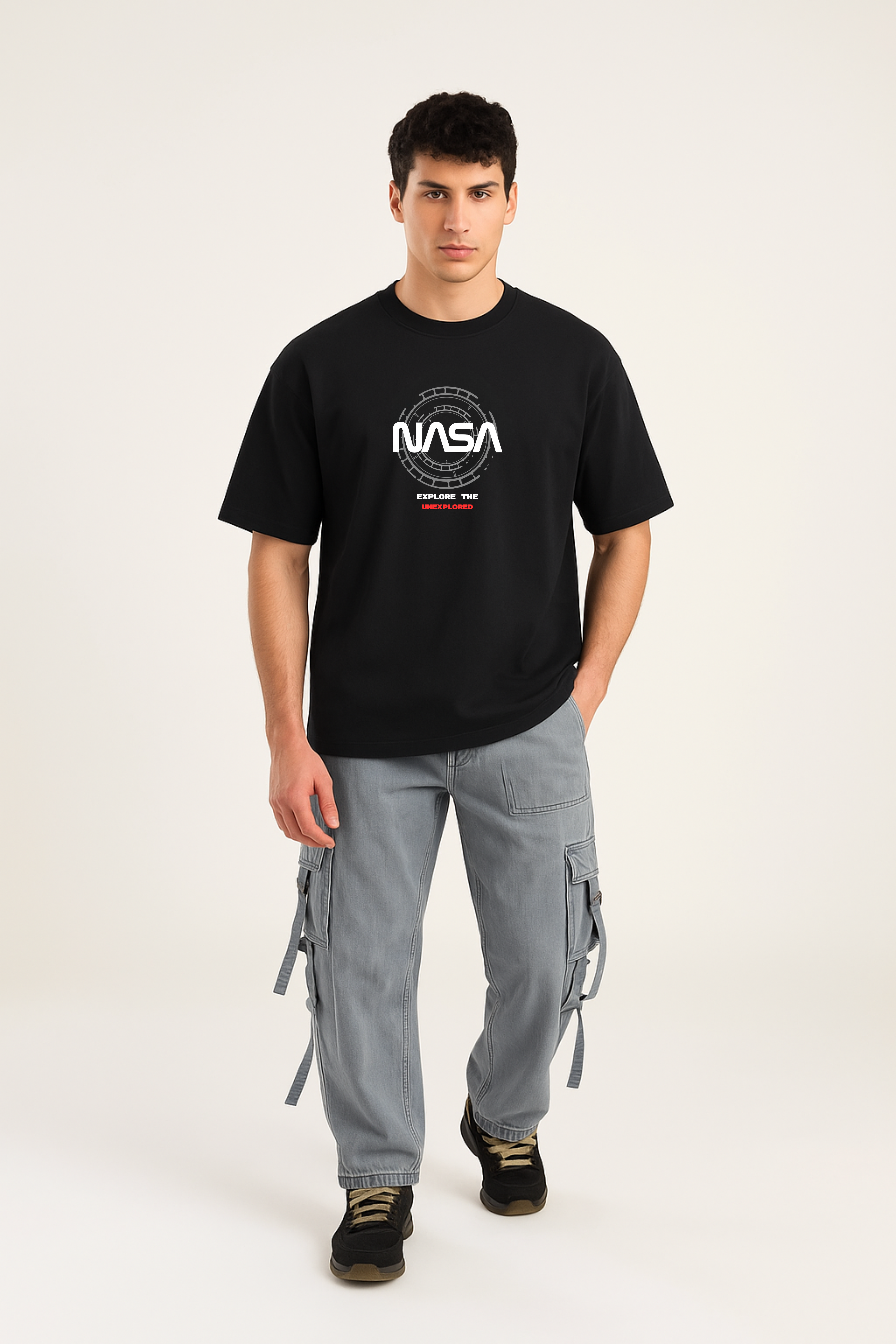 Nasa black Oversized  T-Shirt
