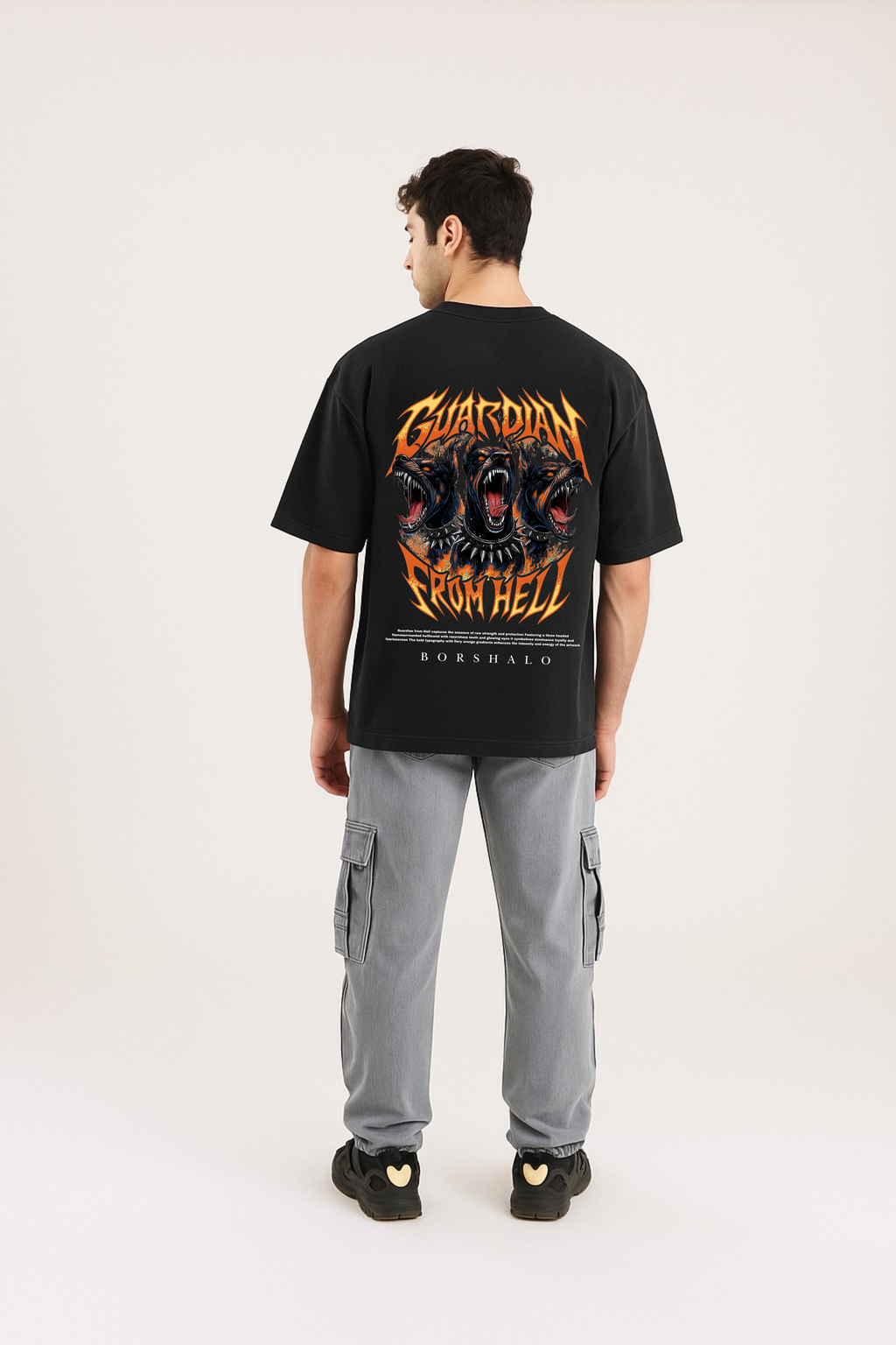 Guardian From Hell  Black Oversized T shirt