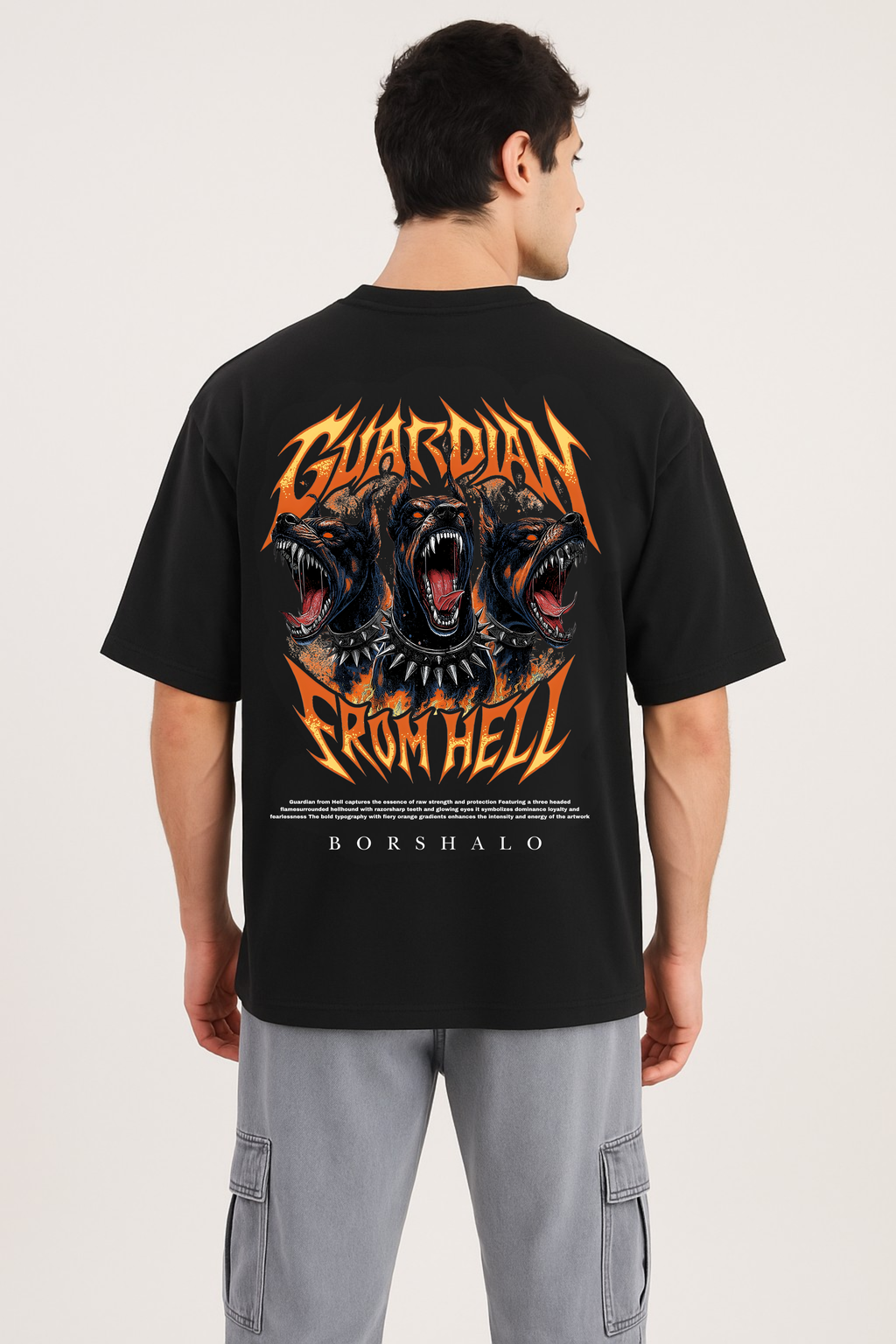 Guardian From Hell  Black Oversized T shirt