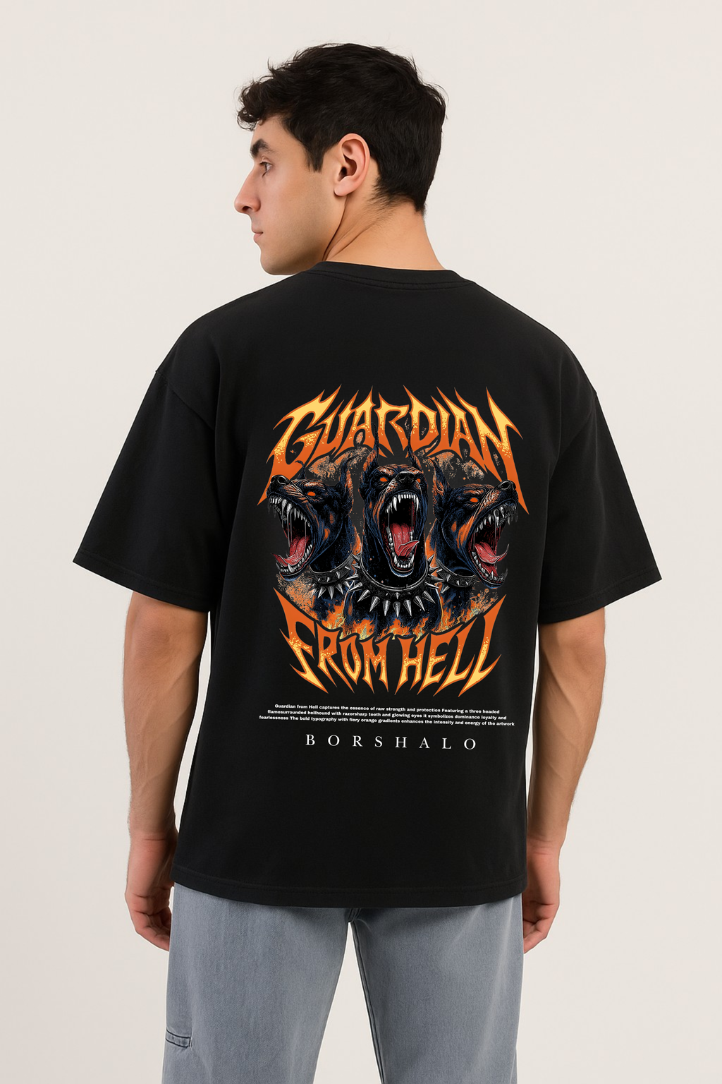Guardian From Hell  Black Oversized T shirt