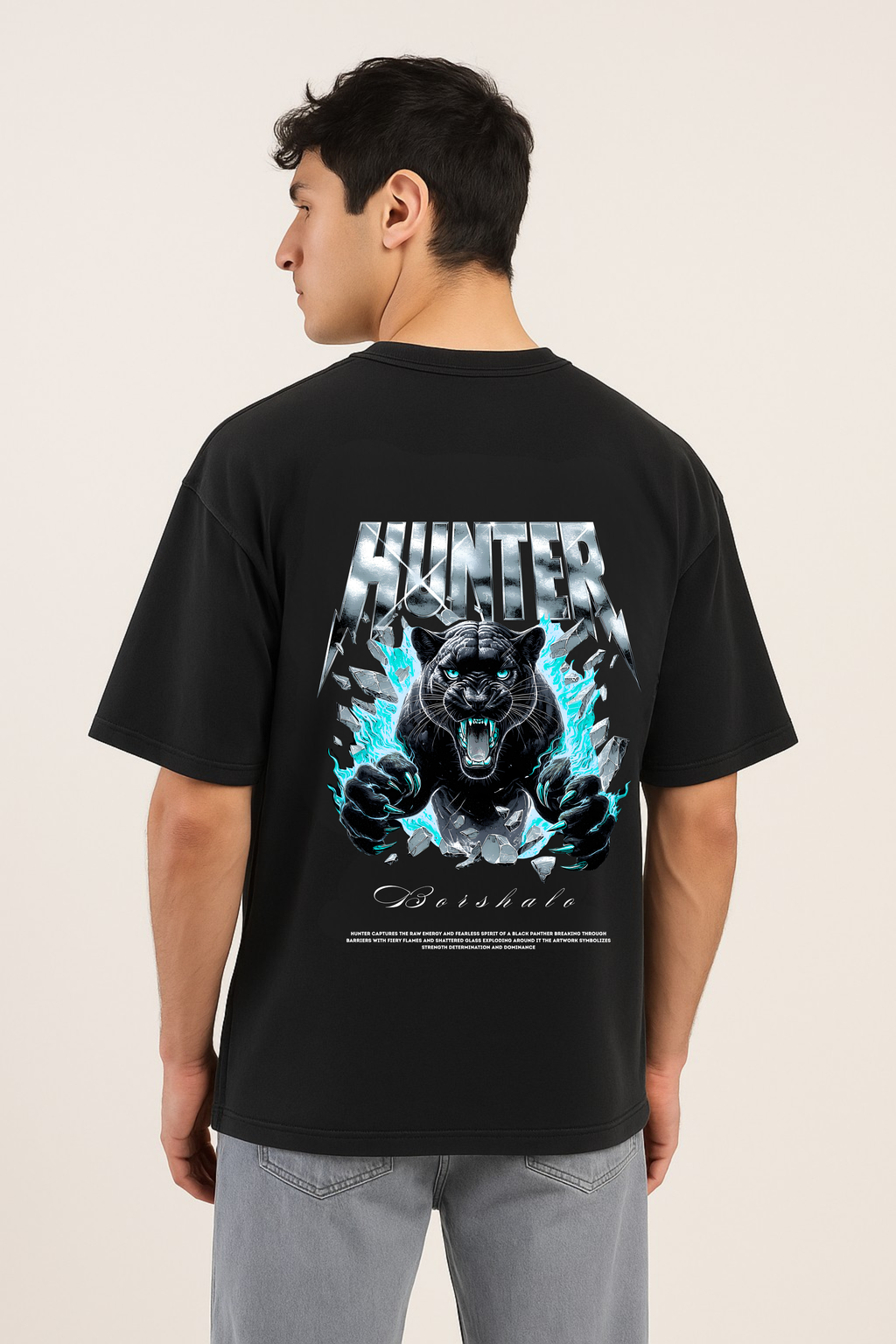 Hunter Black Panther Oversized T shirt
