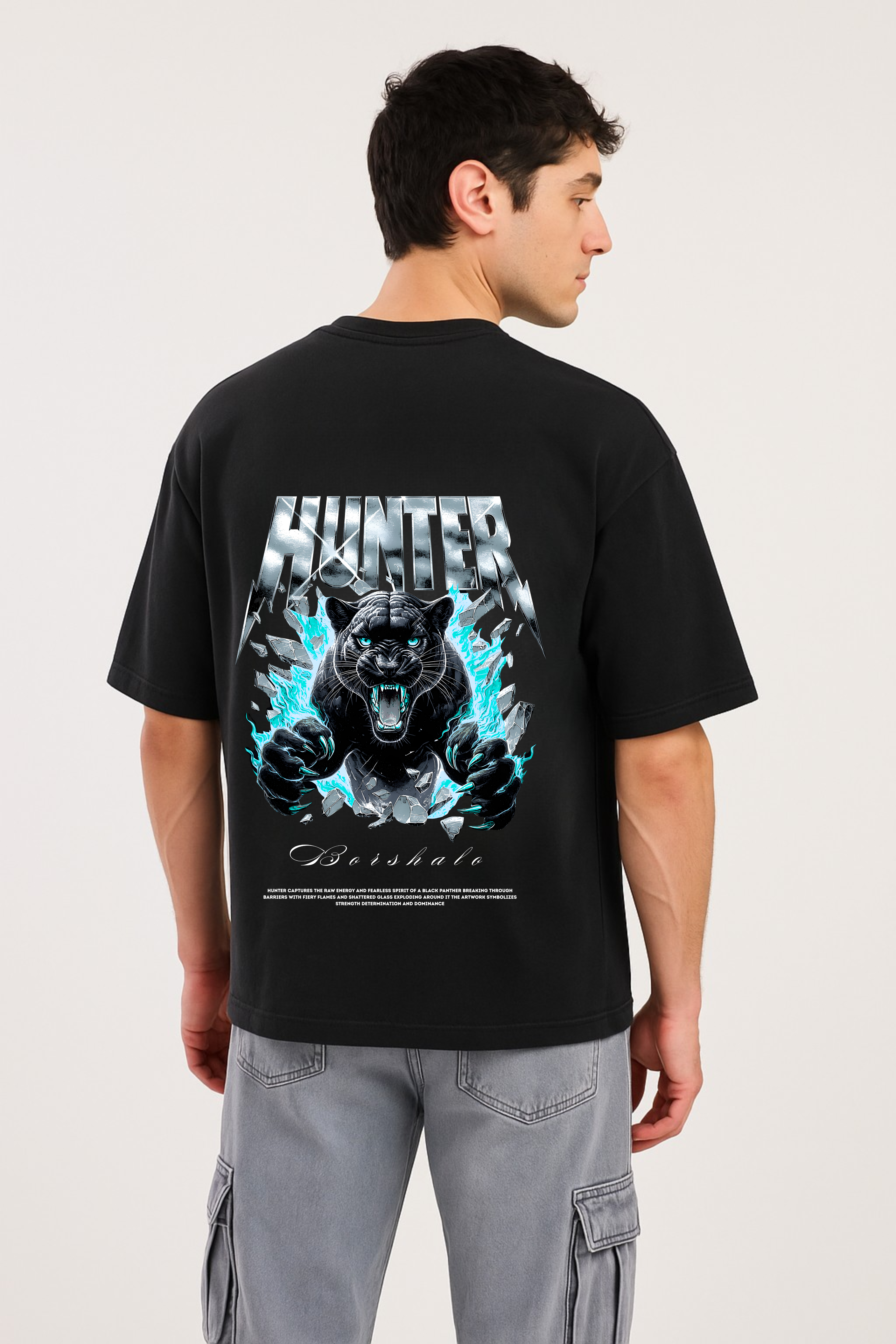Hunter Black Panther Oversized T shirt