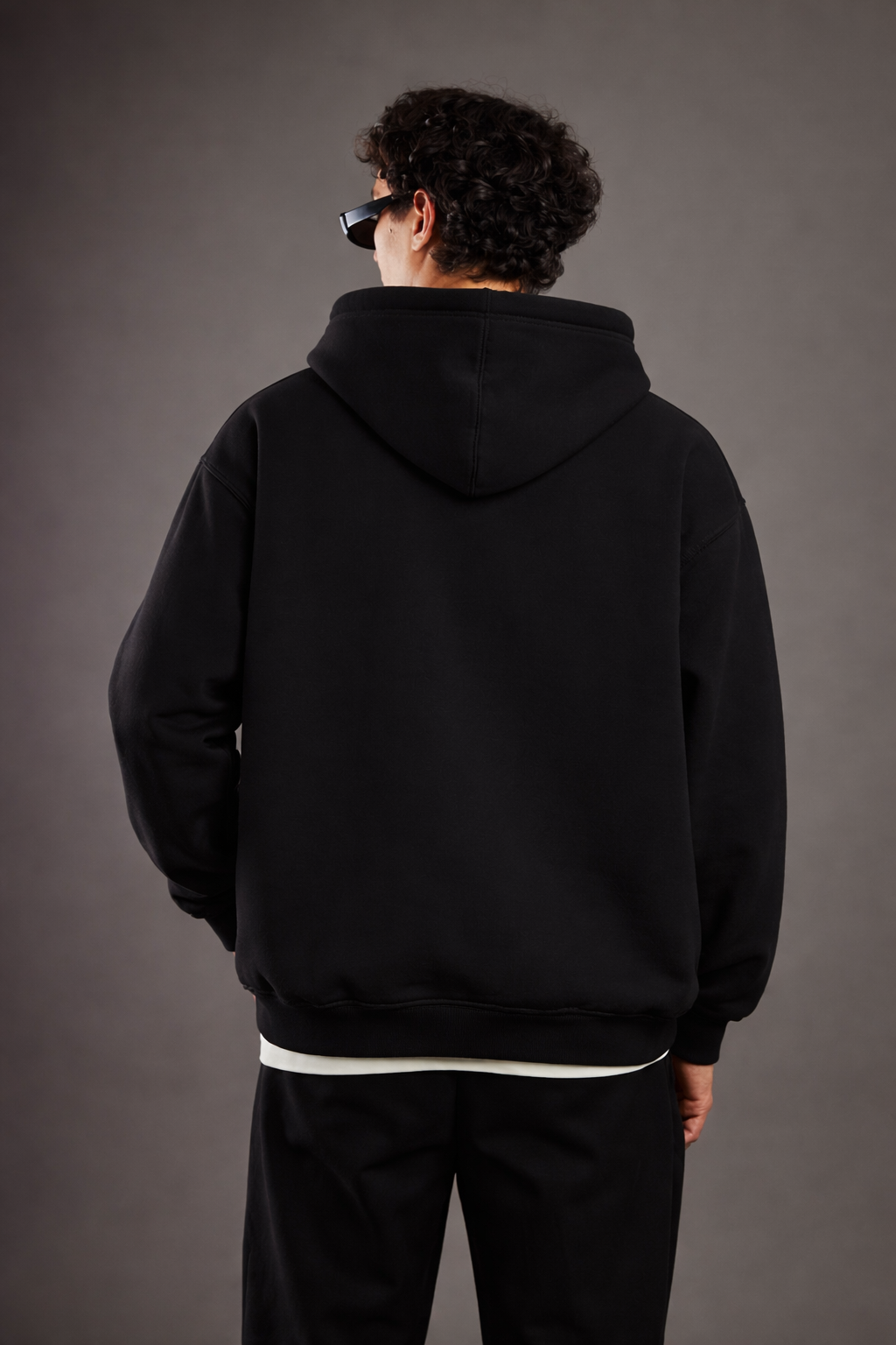 Floral Drip black Oversized Hoodie