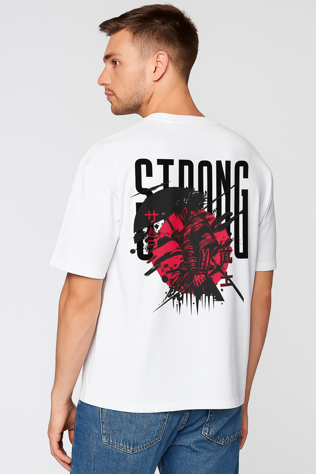 Samurai White oversize T Shirt