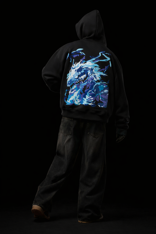 Fury Black Oversized hoodie