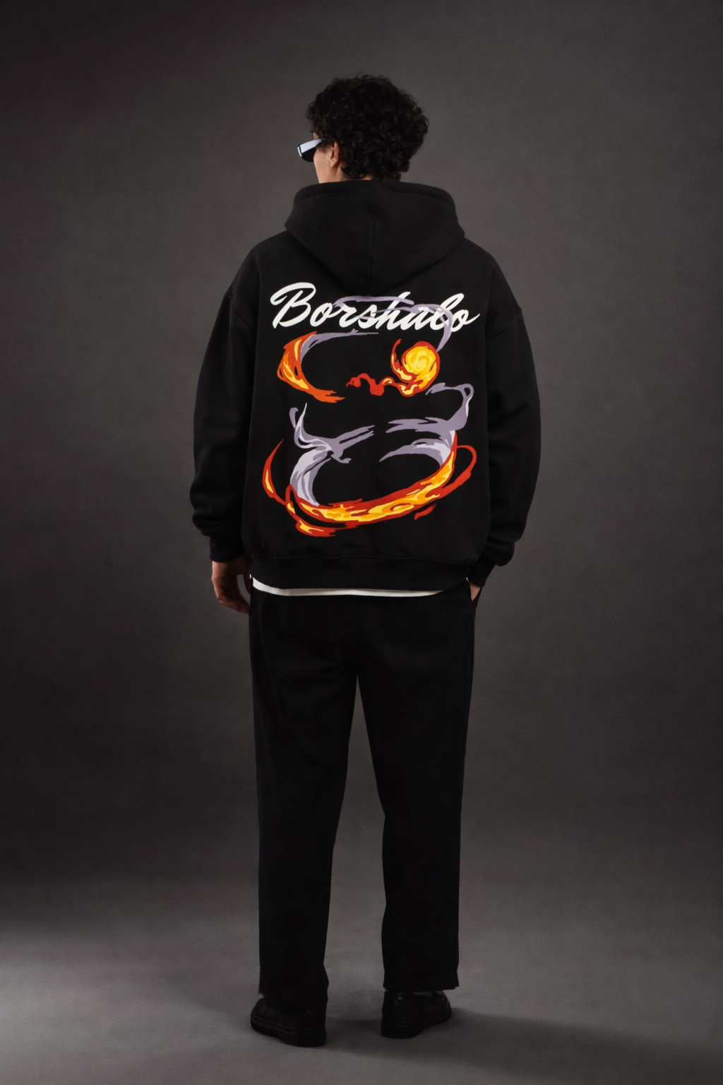 Rage Spiral black Oversized hoodie