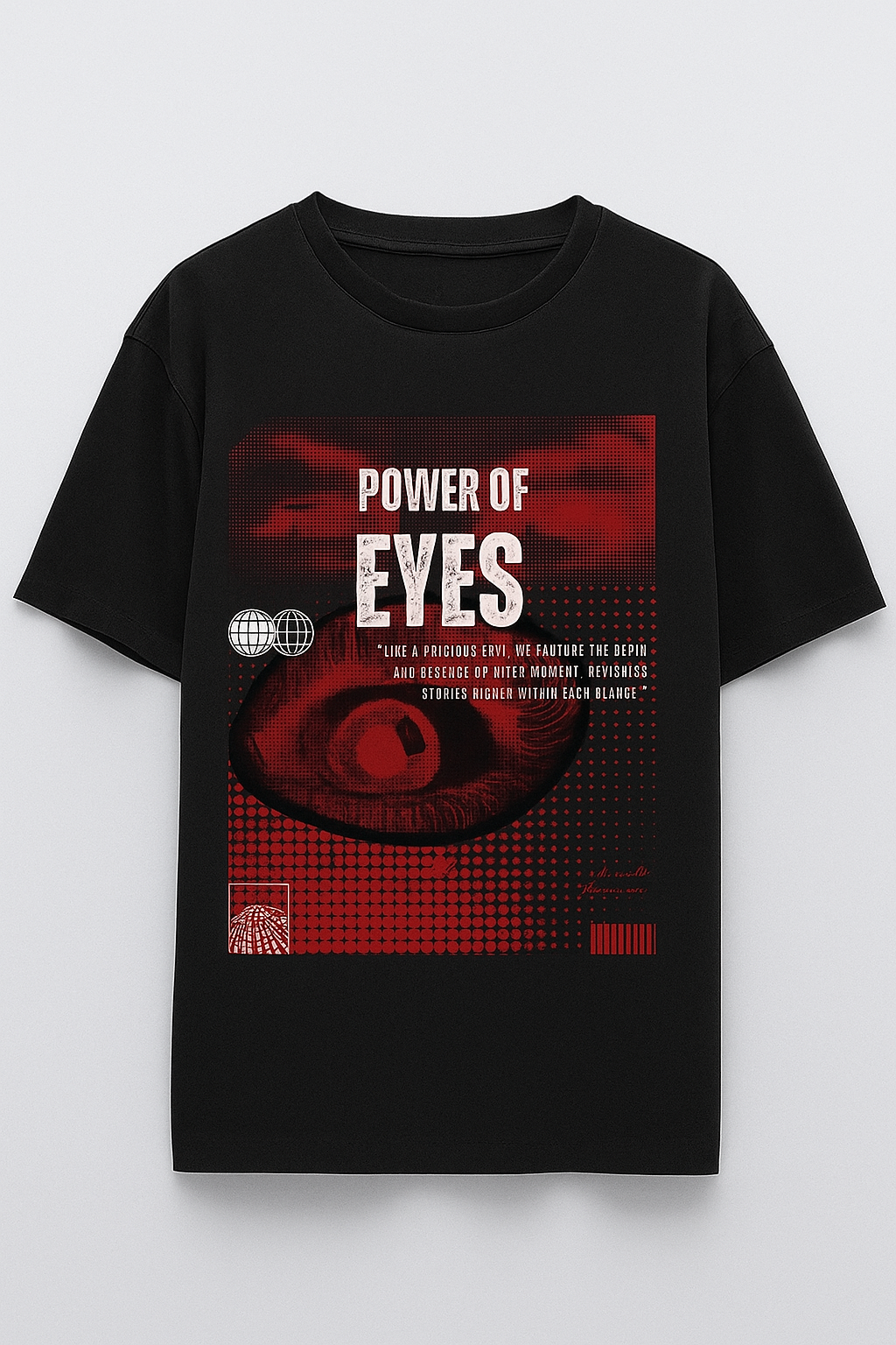 Power of eyes Black T shirt