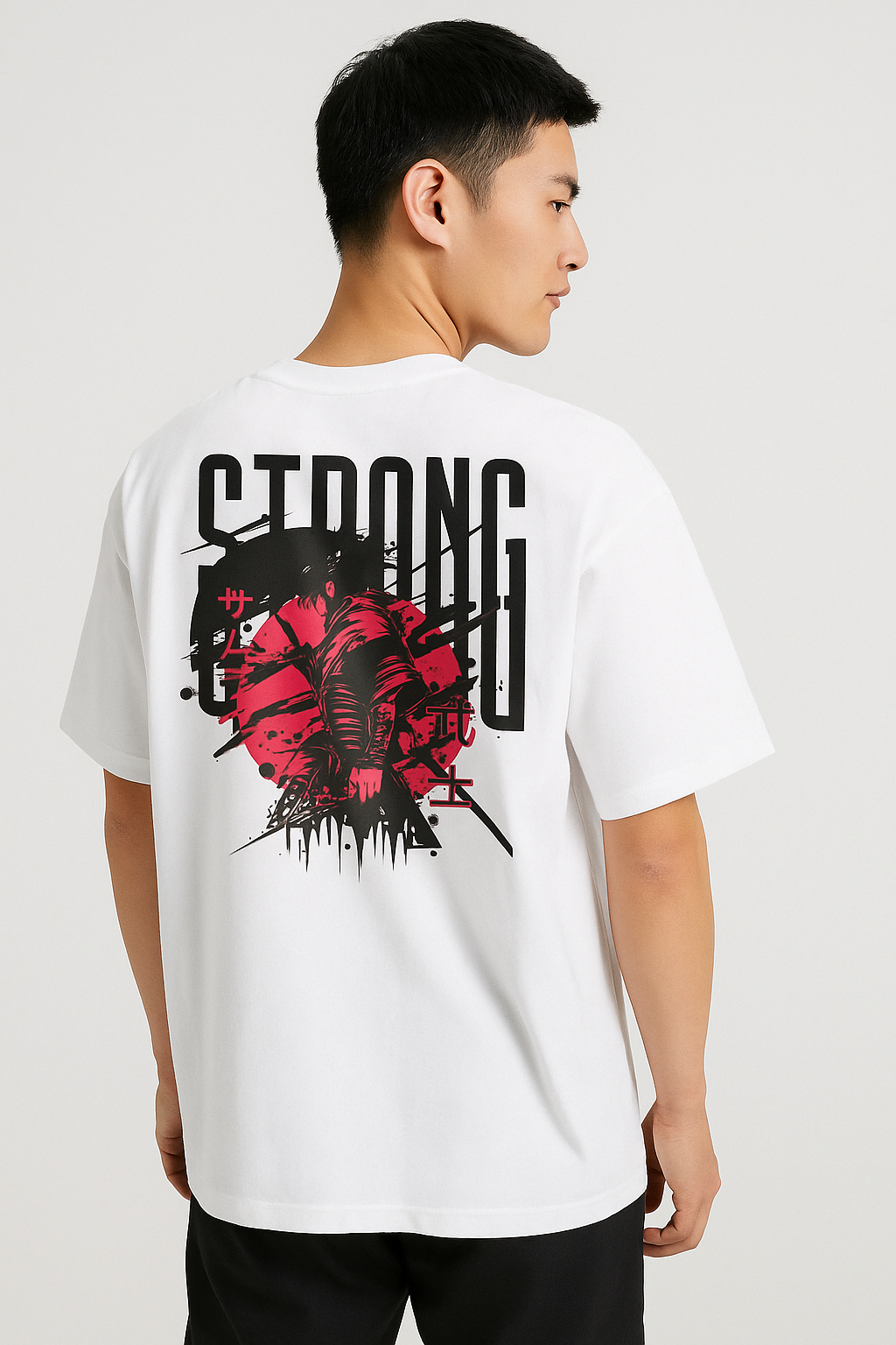 Samurai White oversize T Shirt