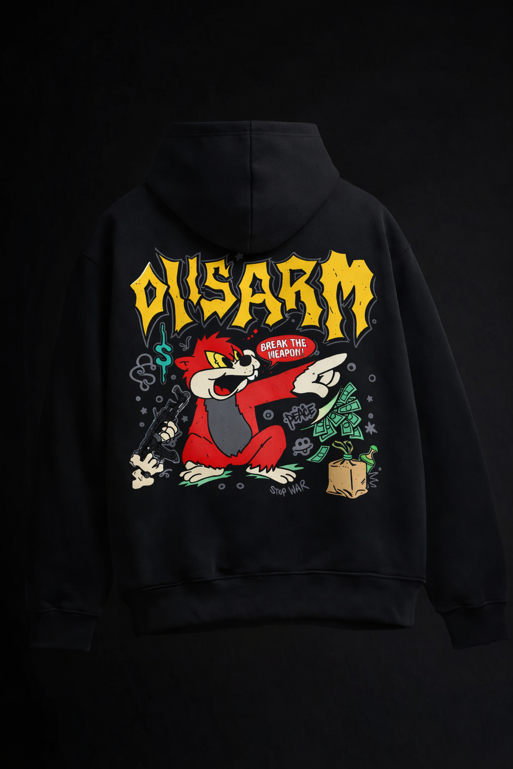 Rebels Black Oversized Hoodie