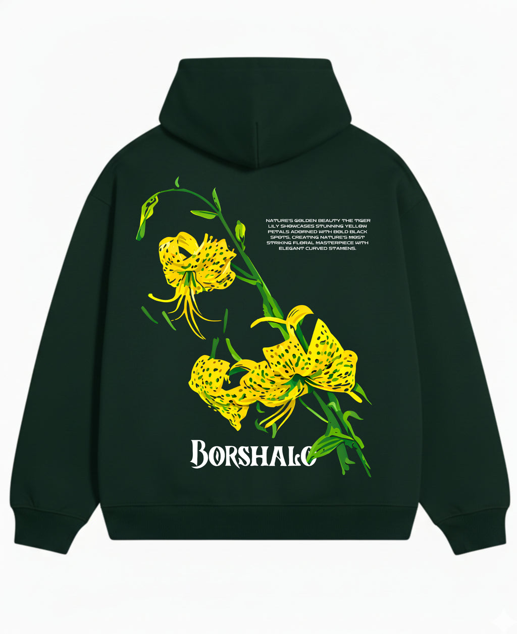 Bottle Green Oversized Hoodie Back Design