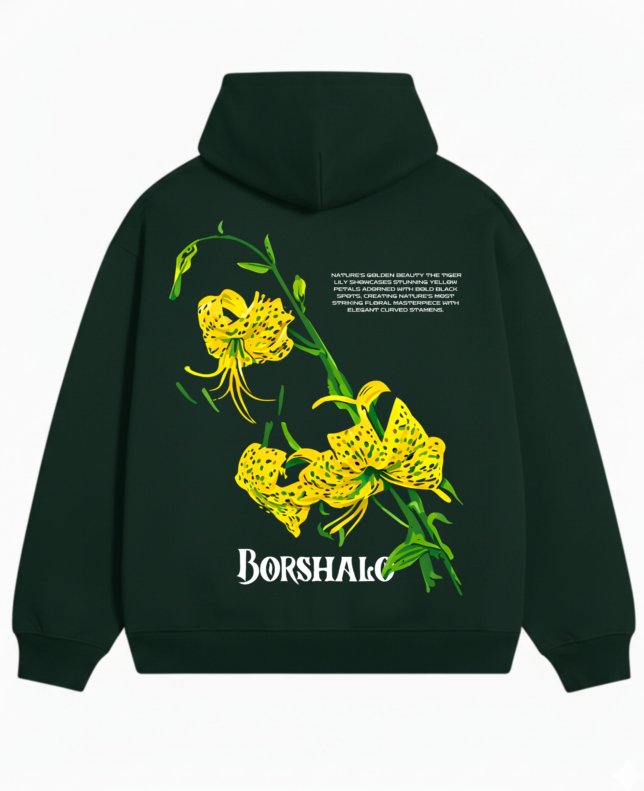 Bottle Green Oversized Hoodie Back Design