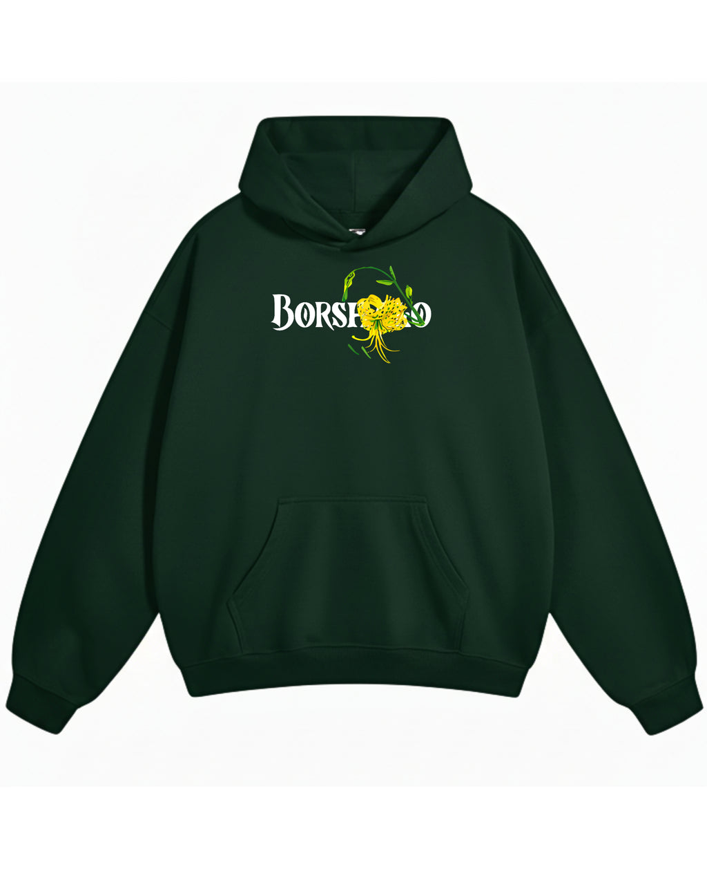 Bottle Green Oversized Hoodie Front Design