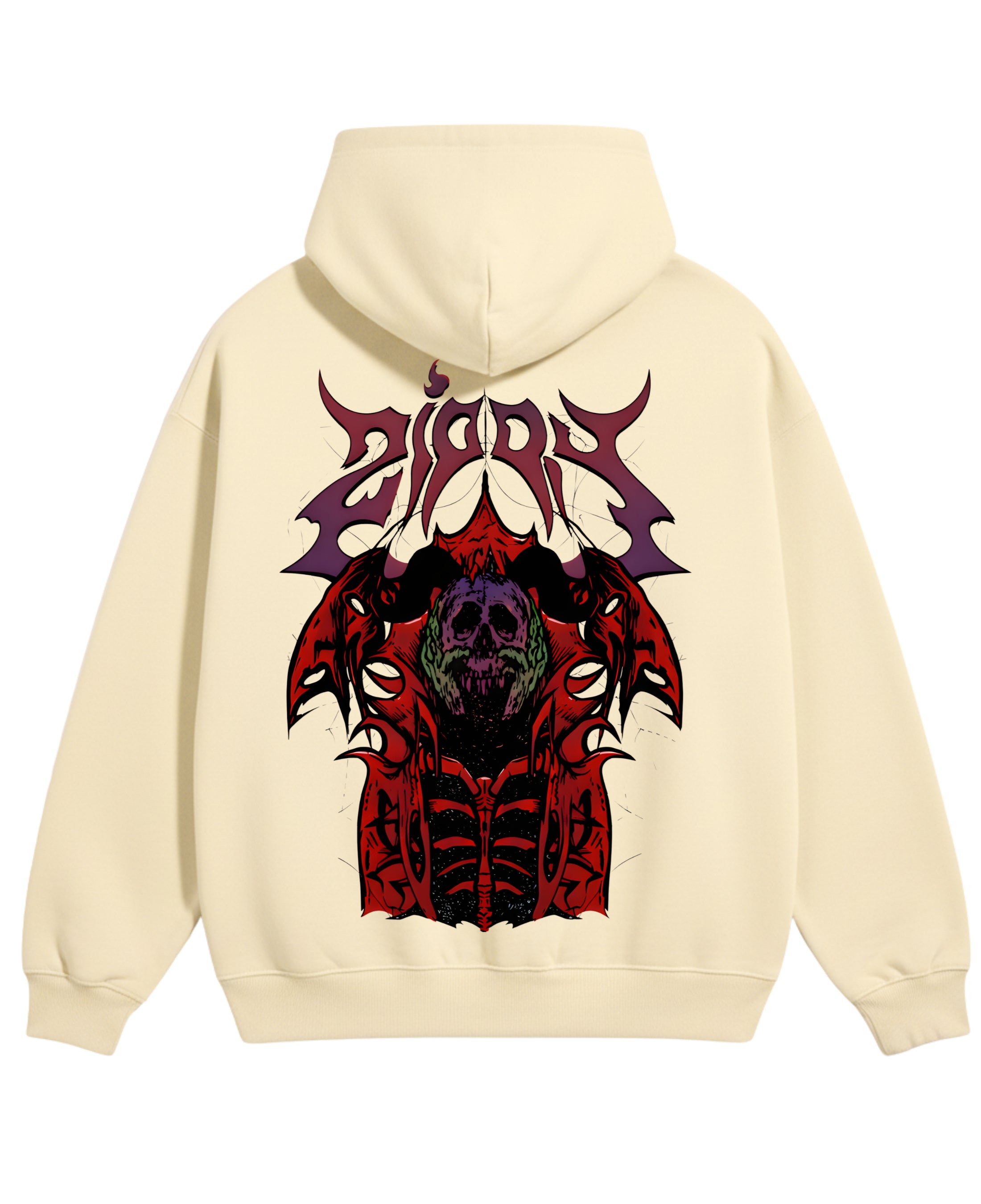 Cream Oversized Hoodie Back Design