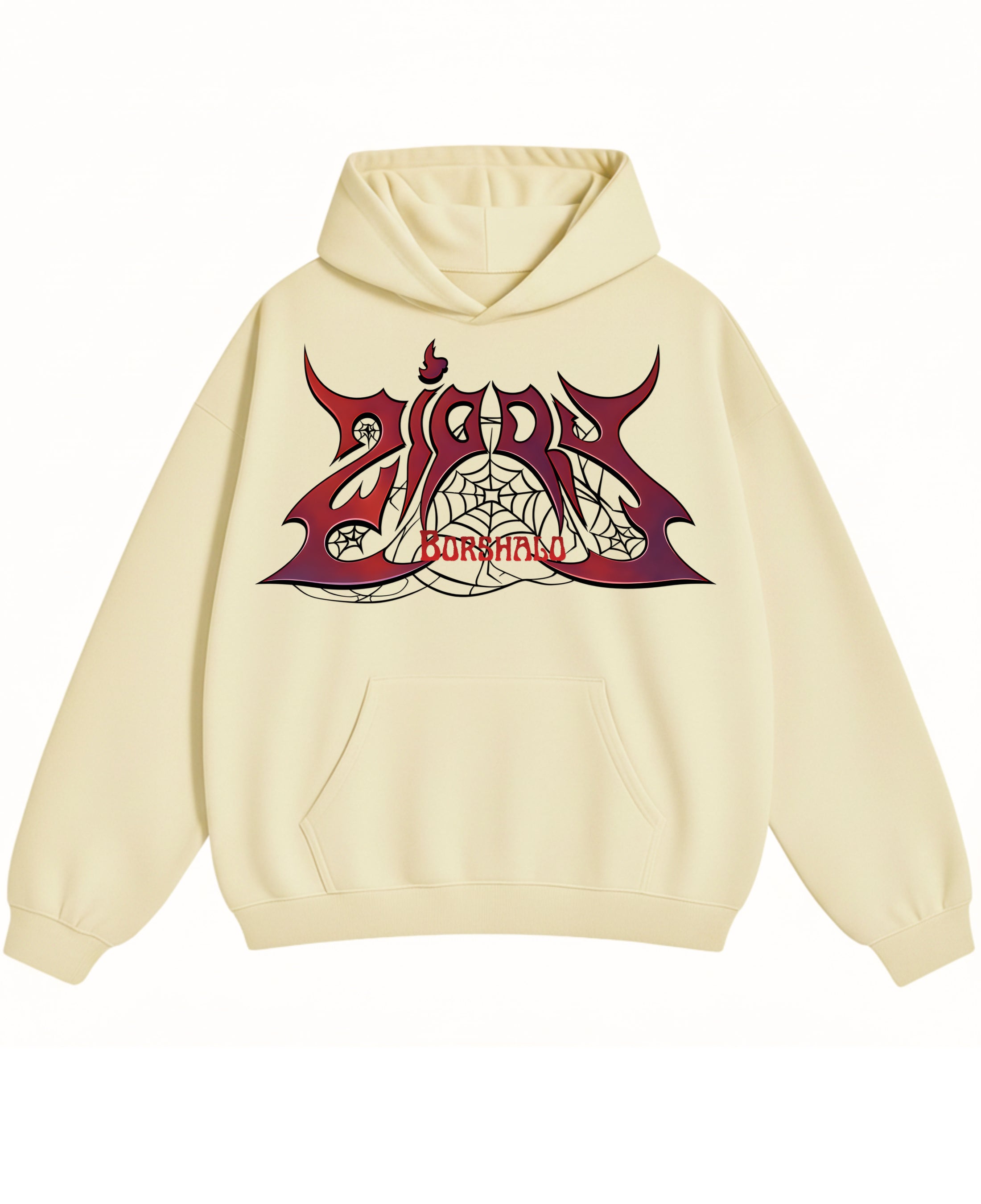Cream Oversized Hoodie Front Design